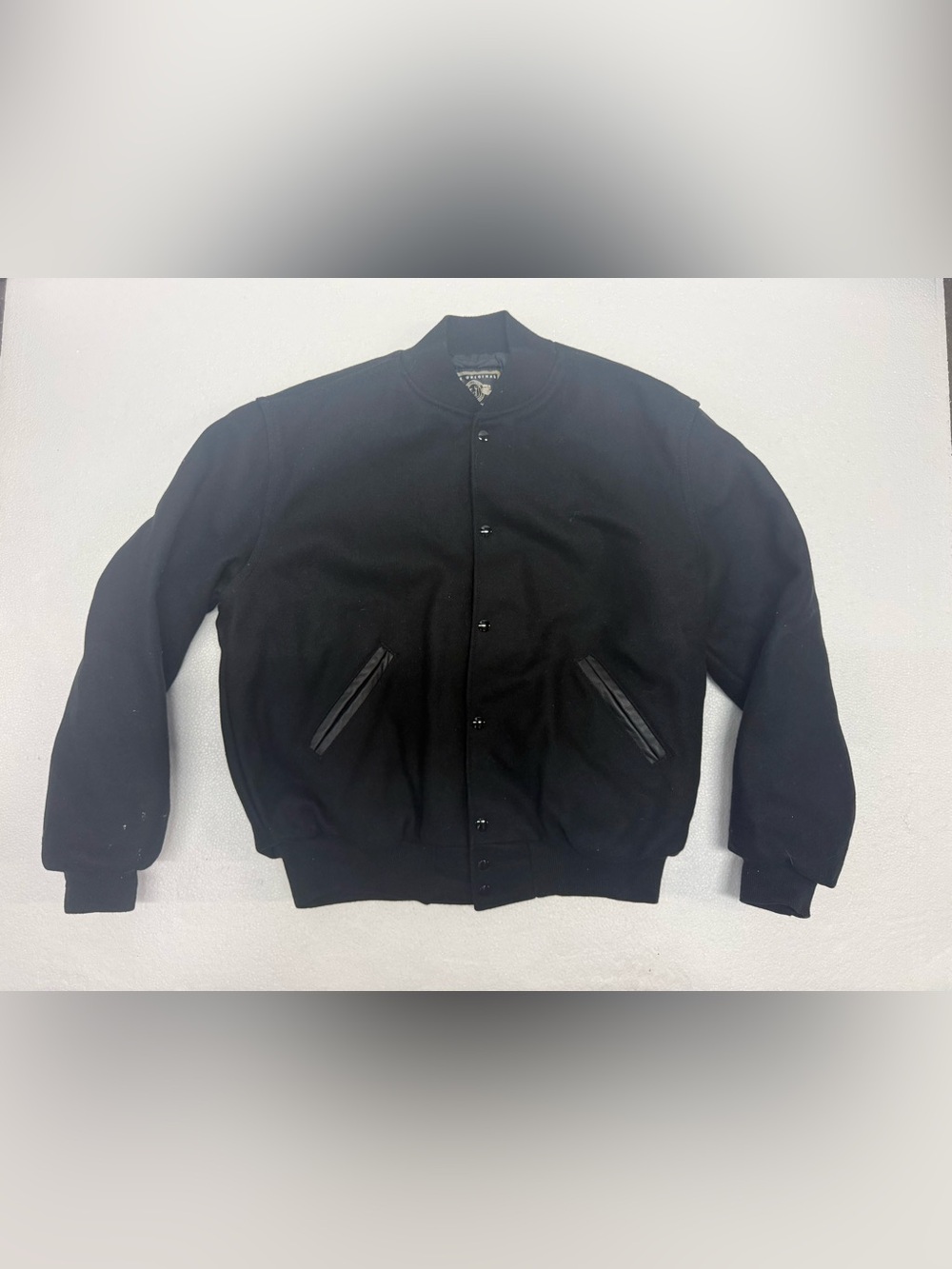 Holloway Mens L Black Varsity Jacket Sports Inc Member Wool Blend Bomber